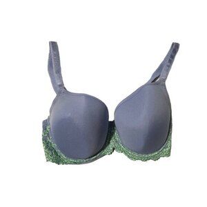 Wacoal Bra 36DDD Embrace Lace Lilac Blue W Green Lace 853191 Tshirt Bra
